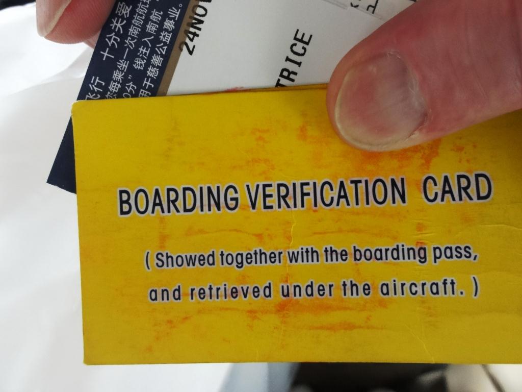 China – Airplane Boarding Verification
